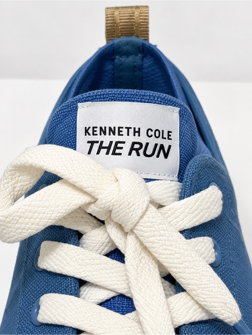 Kenneth Cole Kids Blue Canvas Sneaker with Cream Laces